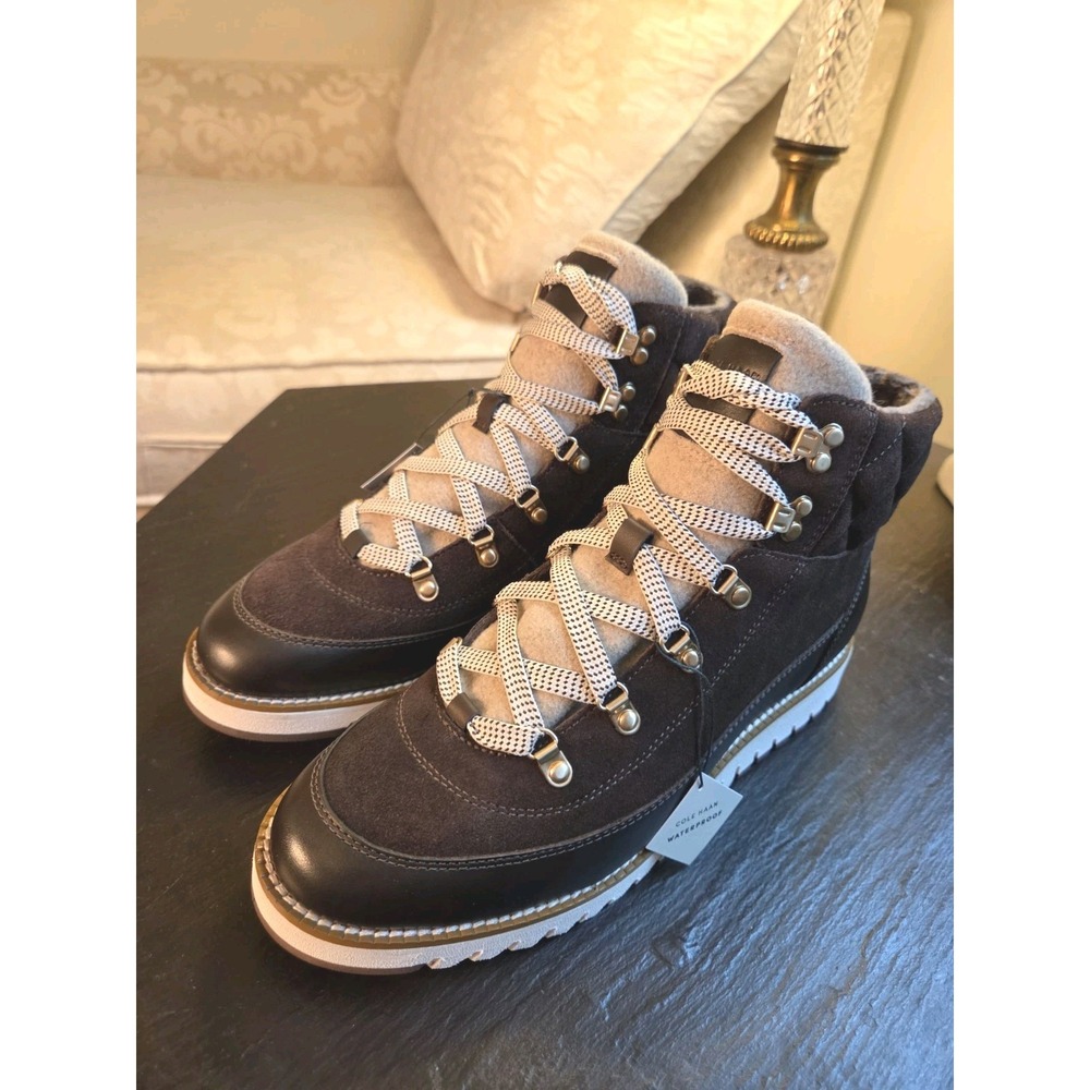 Cole Haan Wms ZeroGrand Elissa Hiker WP Boots Dk Choco Suede/Lthr 8.5 NEW! $300 - Picture 2 of 13